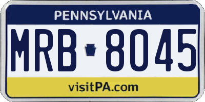 PA license plate MRB8045