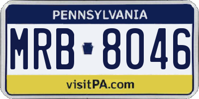 PA license plate MRB8046