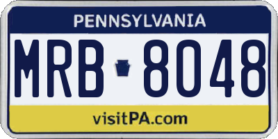 PA license plate MRB8048