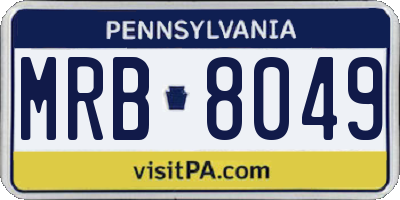 PA license plate MRB8049