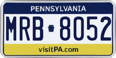 PA license plate MRB8052