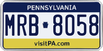 PA license plate MRB8058