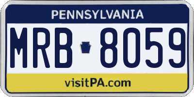 PA license plate MRB8059