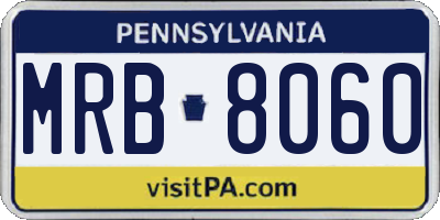 PA license plate MRB8060
