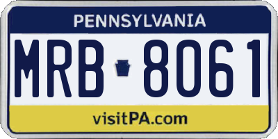 PA license plate MRB8061