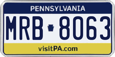 PA license plate MRB8063