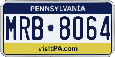 PA license plate MRB8064