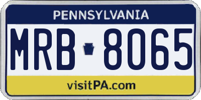 PA license plate MRB8065