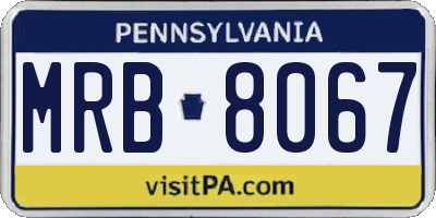 PA license plate MRB8067