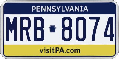 PA license plate MRB8074
