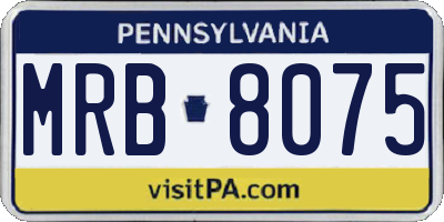 PA license plate MRB8075