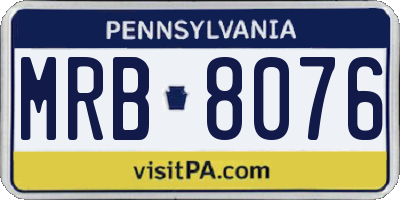 PA license plate MRB8076