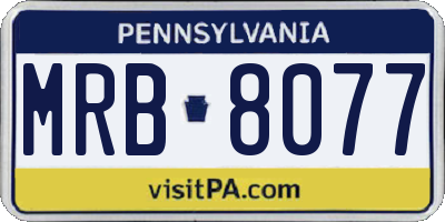 PA license plate MRB8077