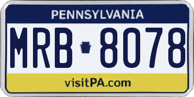 PA license plate MRB8078
