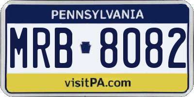 PA license plate MRB8082