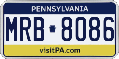 PA license plate MRB8086