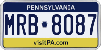 PA license plate MRB8087