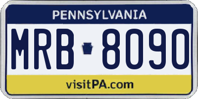 PA license plate MRB8090