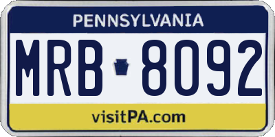 PA license plate MRB8092