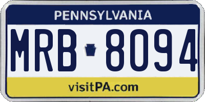 PA license plate MRB8094