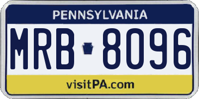 PA license plate MRB8096