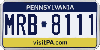 PA license plate MRB8111