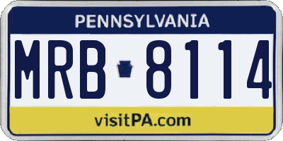 PA license plate MRB8114