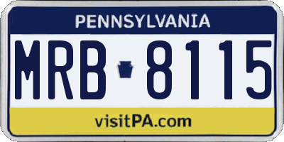 PA license plate MRB8115