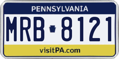 PA license plate MRB8121