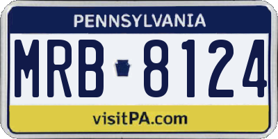 PA license plate MRB8124