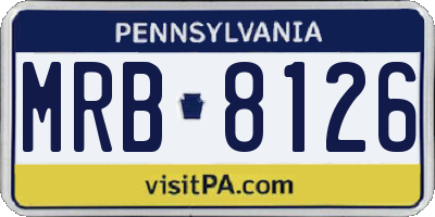PA license plate MRB8126