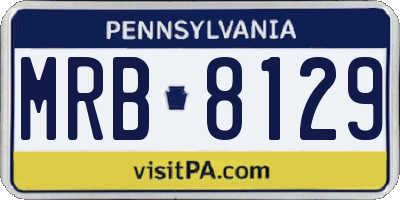 PA license plate MRB8129
