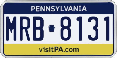 PA license plate MRB8131