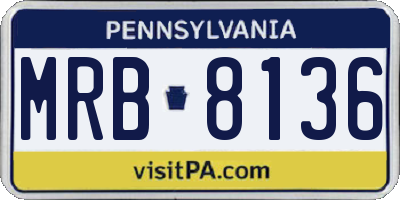 PA license plate MRB8136