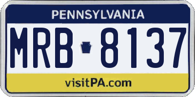 PA license plate MRB8137