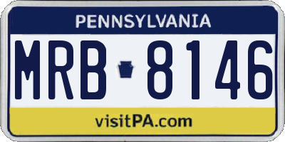 PA license plate MRB8146