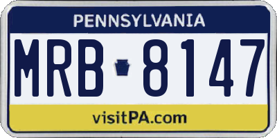 PA license plate MRB8147