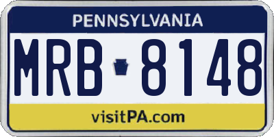 PA license plate MRB8148