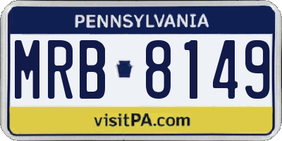 PA license plate MRB8149