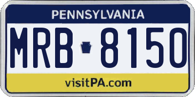 PA license plate MRB8150