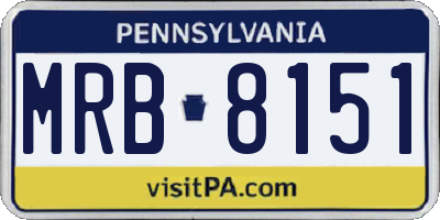 PA license plate MRB8151