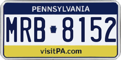 PA license plate MRB8152