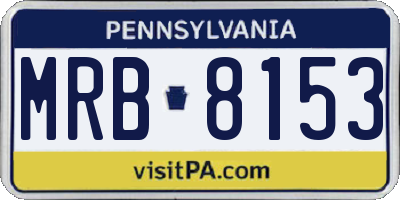 PA license plate MRB8153