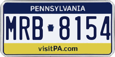 PA license plate MRB8154