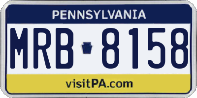 PA license plate MRB8158