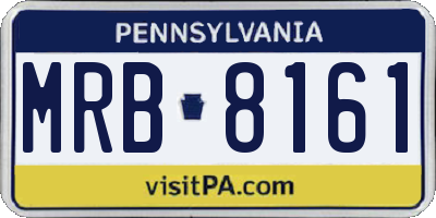PA license plate MRB8161