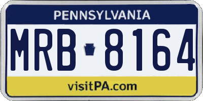 PA license plate MRB8164