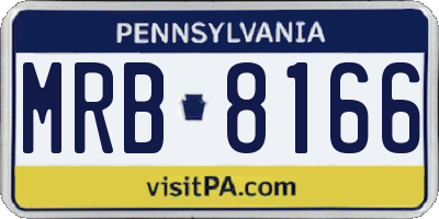 PA license plate MRB8166