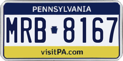 PA license plate MRB8167