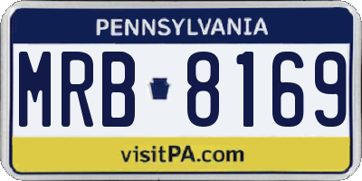 PA license plate MRB8169